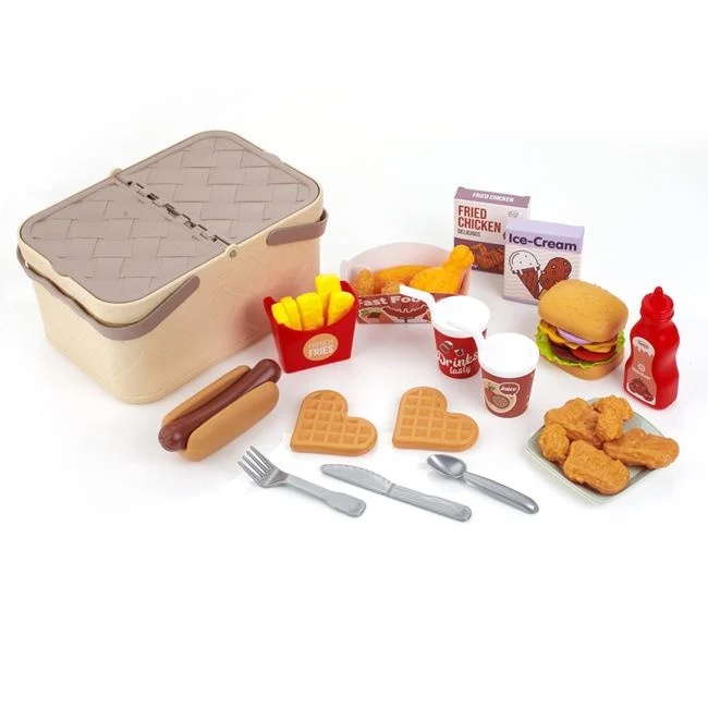 Set de joaca cos picnic cu 47 de accesorii, varsta 3+ ani, din plastic, 23x16x11.5cm, multicolor - 2 | YEO
