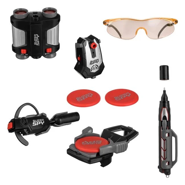 Set de joaca de spionaj 6 in 1, include binoclu, detector de miscare, lumina UV, lansator discuri si ochelari, 35.5x6.5x25.5cm, multicolor - 1 | YEO