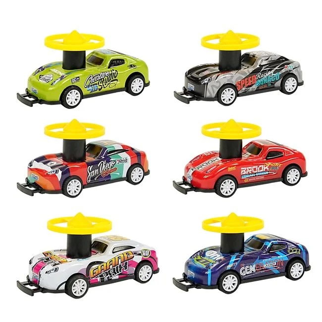 Set masini metalice cu fanta si sistem de lansare discuri, cu 6 masini si 18 discuri, 35x35x5cm, multicolor - 3 | YEO