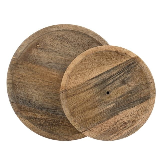 Suport pentru dulciuri, 2 niveluri, din lemn si metal, diametru 25cm, maro - 1 | YEO