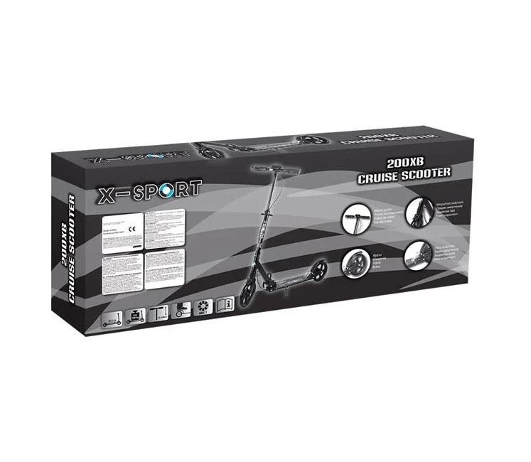 Trotineta din Aluminiu, 7 ani+, 100 kg, metal si plastic, negru - 1 | YEO