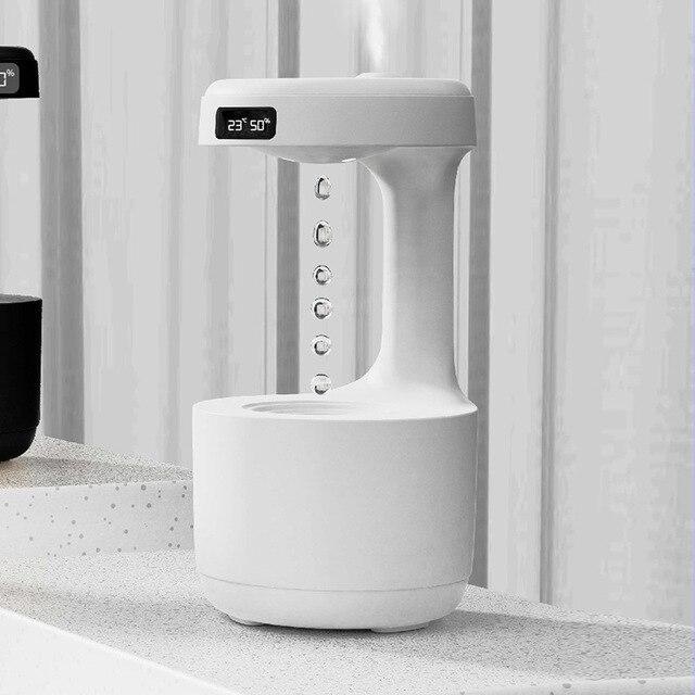 Umidificator si Difuzor de Aroma Tehnologie Anti-Gravity Drop 800ml, cu Afisaj Ora - 2 | YEO