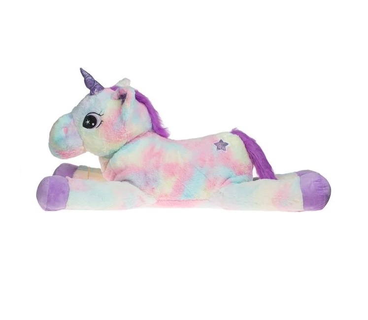 Unicorn de Plus, model Rainbow, poliester, 1m, 3 ani+