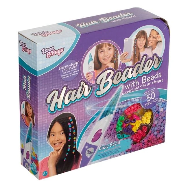 Aparat pentru codite cu peste 50 margele, varsta 6+ ani, 28x6.5x26cm, multicolor