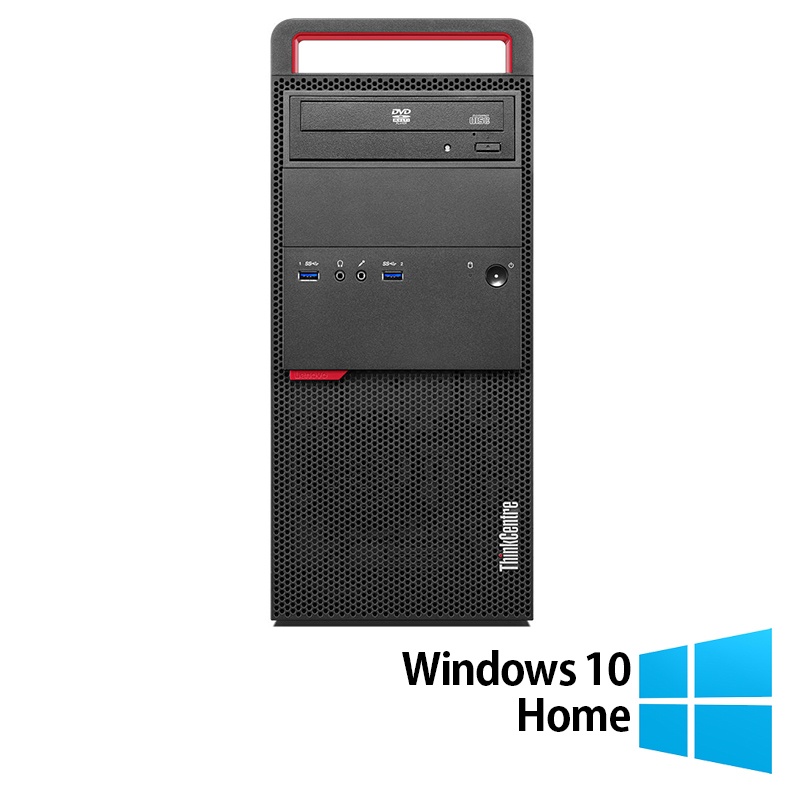 Calculator Refurbished LENOVO M800 Tower Intel Core i3-6100 3.70GHz 8GB DDR4 500GB SATA DVD-ROM + Windows 10 Home