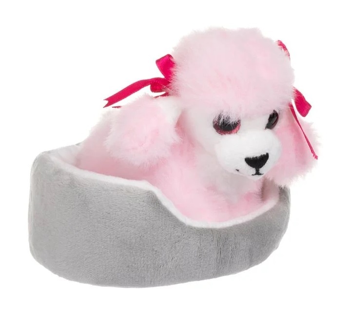 Cățel Mini cu Culcuș, poliester, 10 cm, roz - 2 | YEO