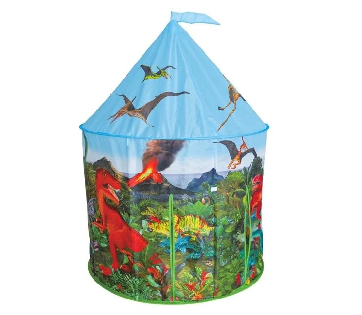 Cort pentru Copii, model Dinozauri, cu sunet, 3 ani+, 105x105x125cm, bleu