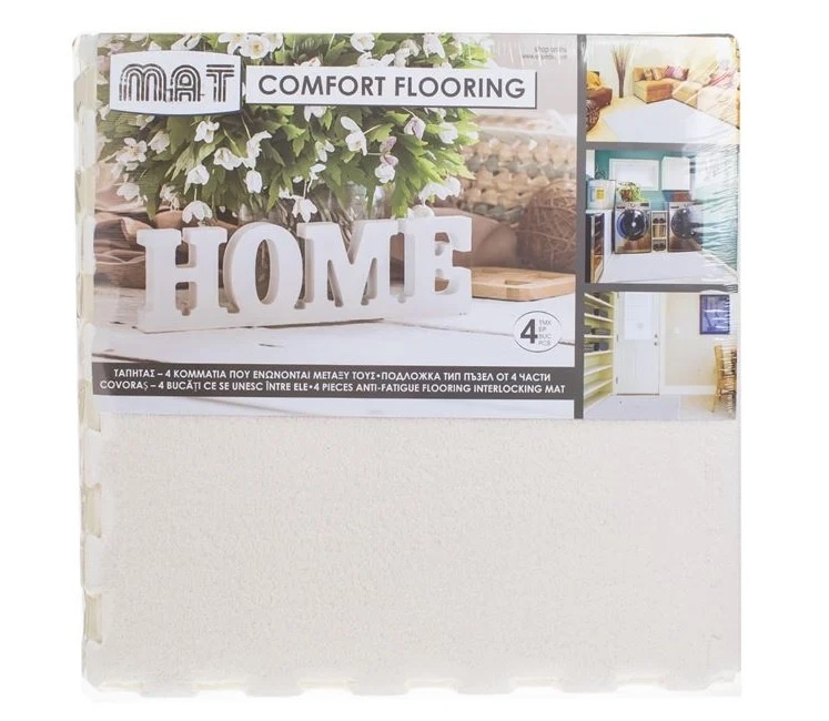 Covoras - Puzzle Modular, 3 ani+, 60x60x1.5cm - 4buc, alb - 4 | YEO
