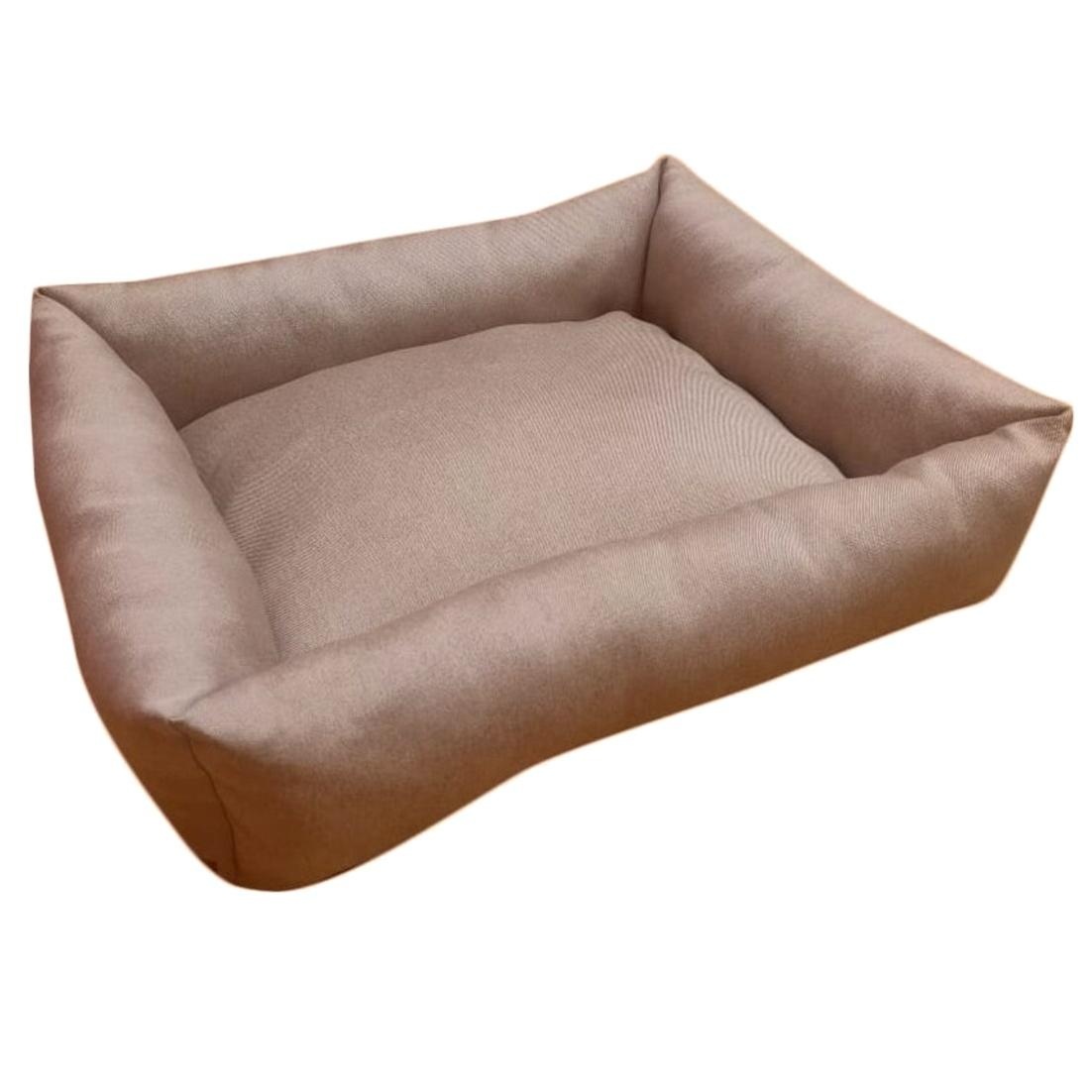 Culcus Dreptunghiular moale cu perna pentru caine/pisica culoare Maro impermeabil baza antiderapanta 64x45cm