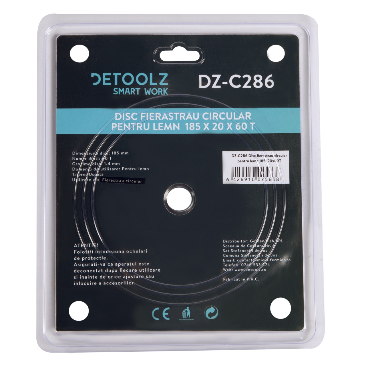 Disc fierastrau circular pentru lemn 185x20x60T - 1 | YEO