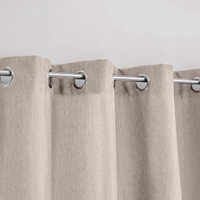 Draperie decorativa , grad de umbrire mediu -lasa lumina sa treaca, cu inele, 140x260 cm, bej
