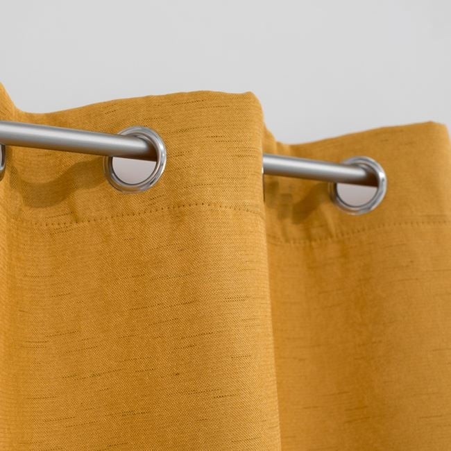 Draperie decorativa, tip blackout - nu lasa lumina sa treaca, cu inele, 140x260 cm, galben