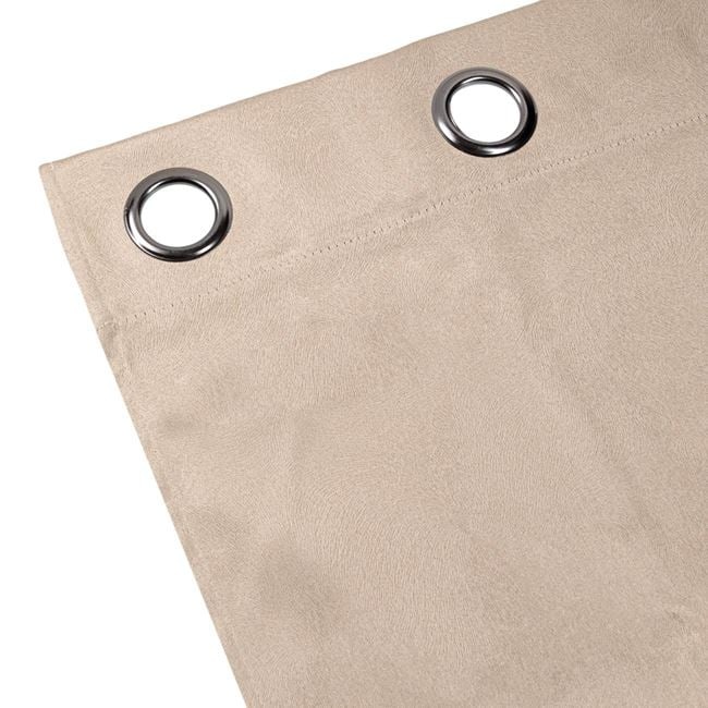Draperie decorativa, tip blackout - nu lasa lumina sa treaca, cu model reliefat, cu inele, 140x260 cm, bej - 2 | YEO