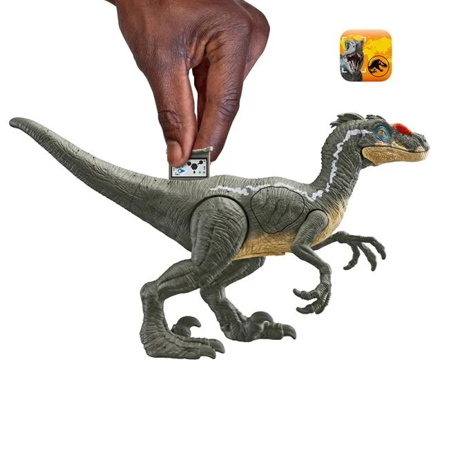 Figurina dinozaur Velociraptor Jurassic Attack, 20x5.5x19cm, verde - 2 | YEO