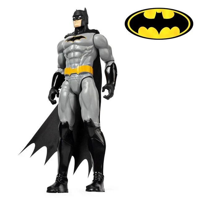 Figurina in forma de Batman, cu detalii realiste si capa textila, dimensiune 30cm, negru-gri - 1 | YEO