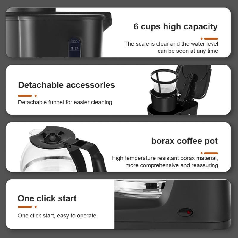 Filtru electric de cafea cu putere de 700W, Aorlis AO78062, negru - 3 | YEO