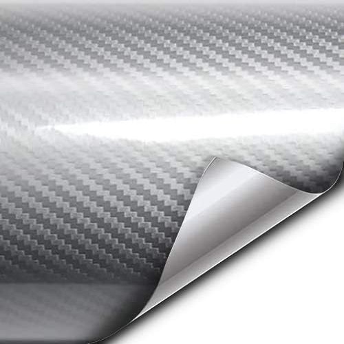 Folie colantare auto Carbon 5D Lacuit Argintiu (3 0m x 1 52m)