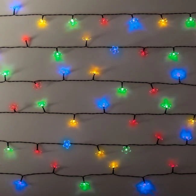 Instalatie de lumini solara, cu 60 becuri led, cu flori, lungime 5.9m, multicolor - 2 | YEO