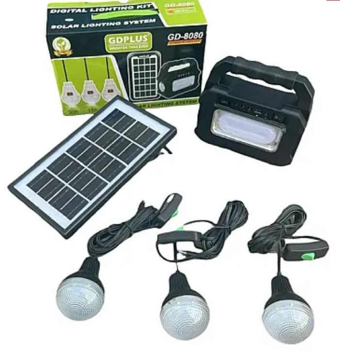 Kit Solar GDPlus GD-8080 portabil cu 3 becuri HA - 1 | YEO