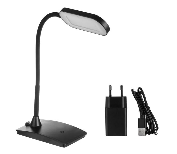 Lampă de Birou cu LED, Putere 5V/1A, Funcție Tactilă si USB, Reglabilă, 10.5x17x23 cm, Negru mat