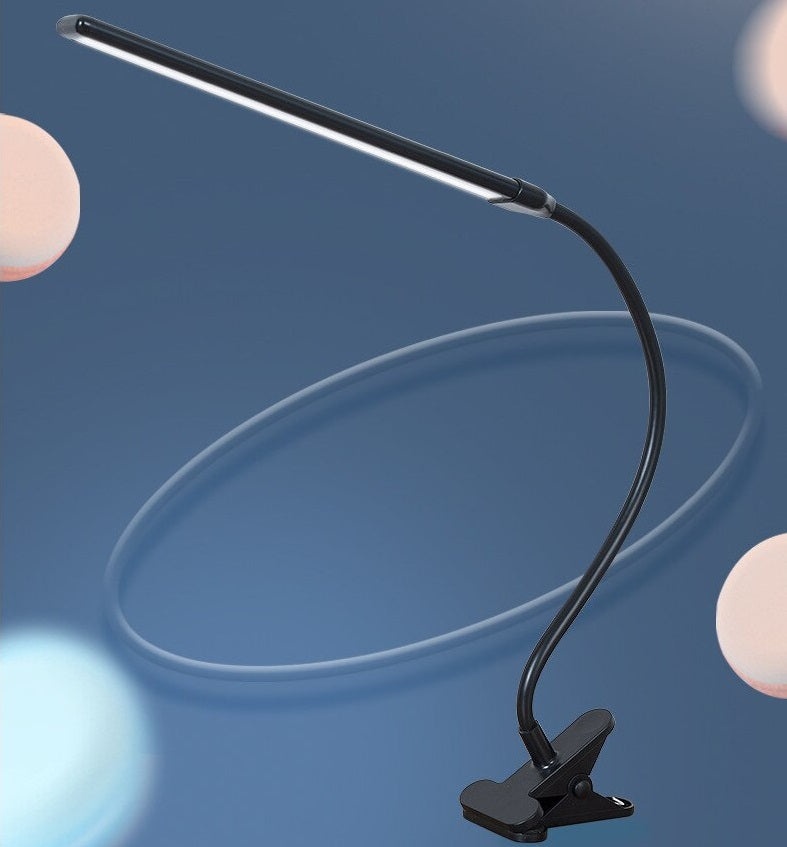 Lampa de birou LED cu clema reglabila, din aluminiu si ABS, incarcare USB, 13W, 50cm, negru - 2 | YEO