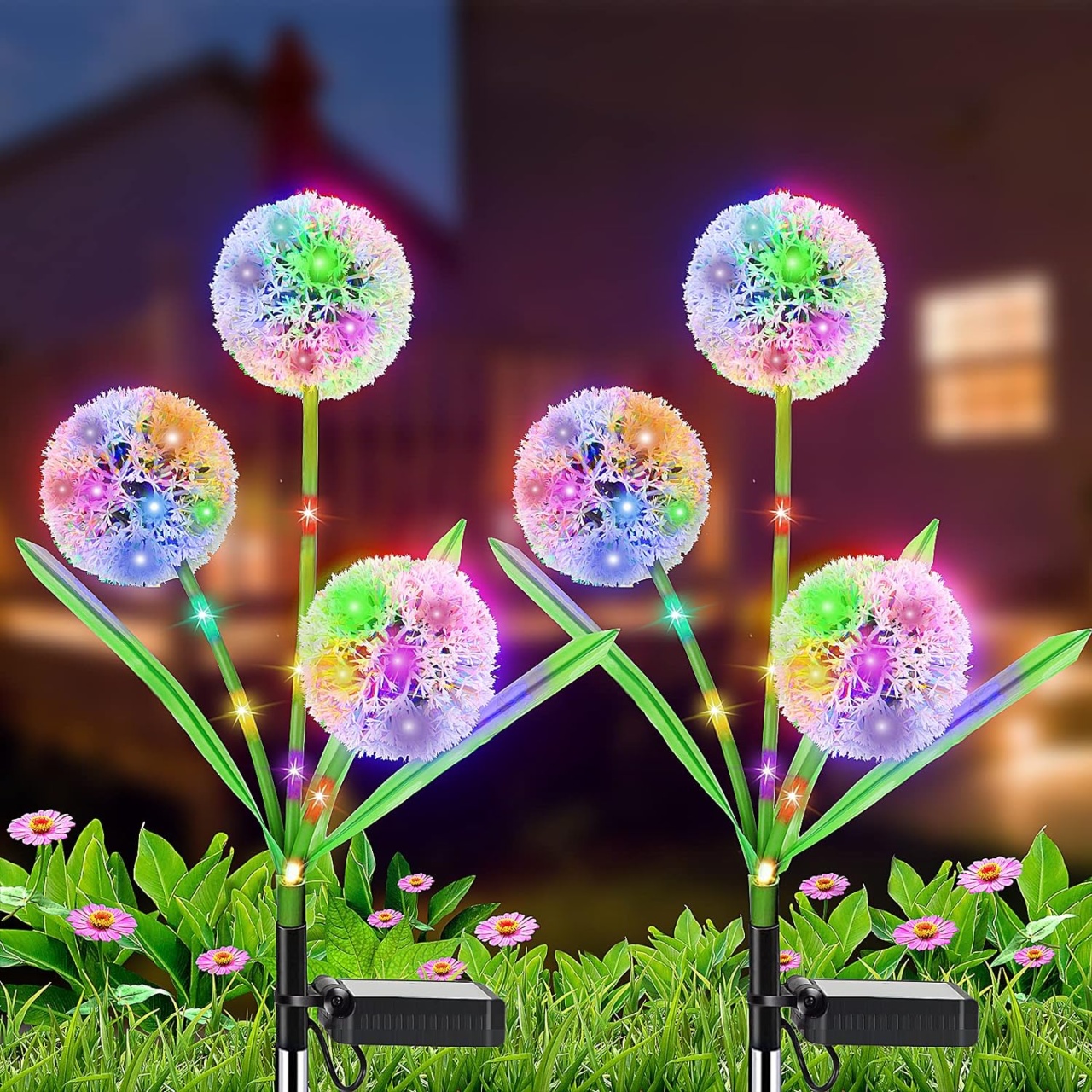 Lampa solara LED decorativa, model papadie, pentru gradina sau terasa, IP65, multicolora - 2 | YEO