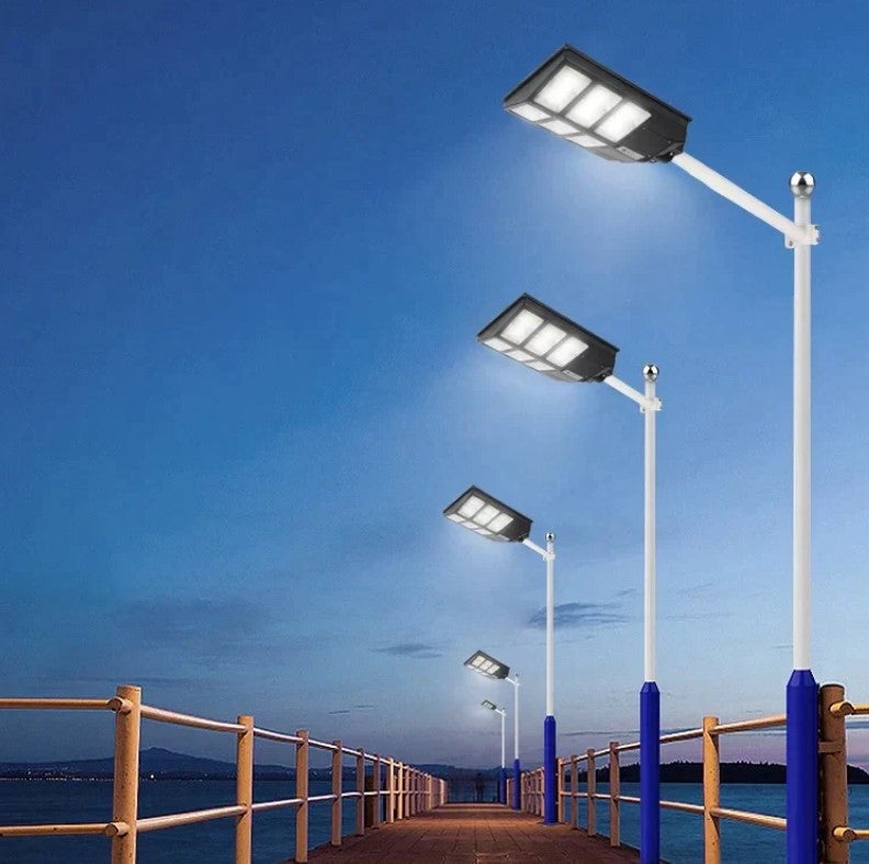 Lampa solara stradala cu panou solar si acumulator incorporate, cu inductie, 600W, 1300Lm, negru - 1 | YEO