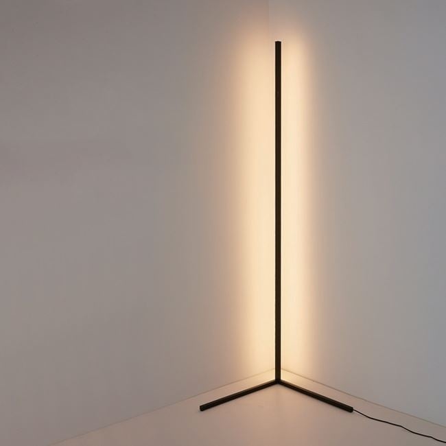 Lampadar decorativ de podea, cu LED-uri RGB, cu functie de reglarea luminozitatii si selectare culoare, 28x2.3x140 cm, negru - 2 | YEO