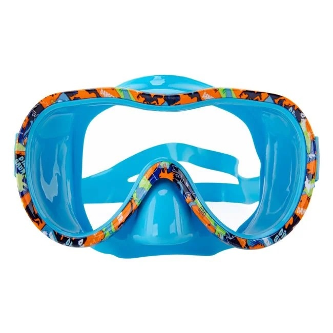 Masca Inot pentru copii de 6-12 Ani, Model Dinozauri, din Silicon, 20x8x17.5cm, Bleu - 1 | YEO