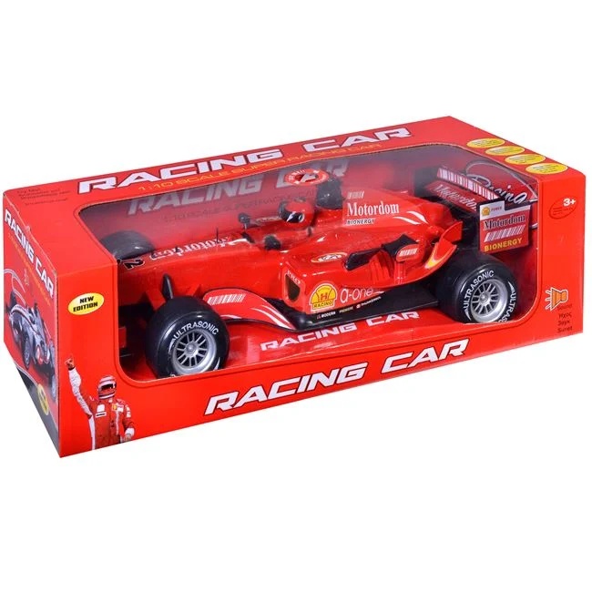 Masina formula F1, cu mecanism friction, cu lumina si sunet, functioneaza cu 3 baterii, 50x19.5x14.5cm, rosu