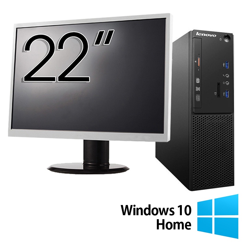 Pachet Refurbished Calculator Lenovo S510 SFF Intel Core i7-6700 3.40GHz 8GB DDR4 256GB SSD + Monitor 22 Inch + Windows 10 Home