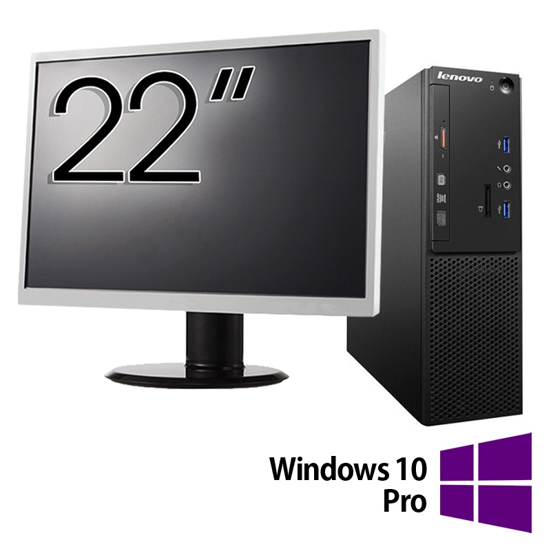 Pachet Refurbished Calculator Lenovo S510 SFF Intel Core i7-6700 3.40GHz 8GB DDR4 256GB SSD + Monitor 22 Inch + Windows 10 Pro