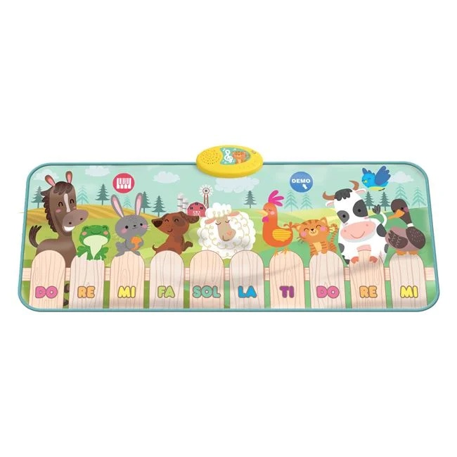 Pian de Podea Interactiv, cu Sunete de Animale, Melodii și Funcție Touch, 95x35cm