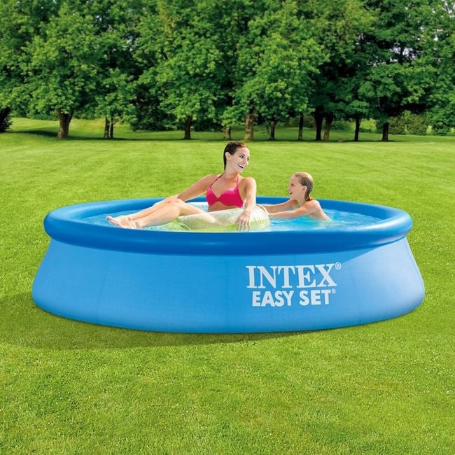 Piscina Easy Set cu Filtru, Intex, 7.75 kg, capacitate 1942 L, dimensiuni 2.44 x 0.61 m, albastru