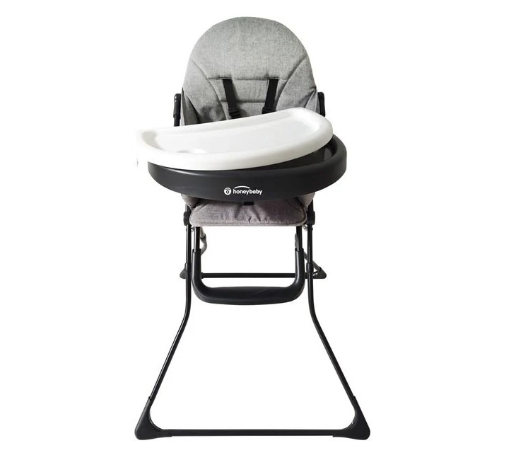 Scaun de Masa pentru copii, 6-36 luni, tava cu suport pahar, centura de fixare, gri - 2 | YEO