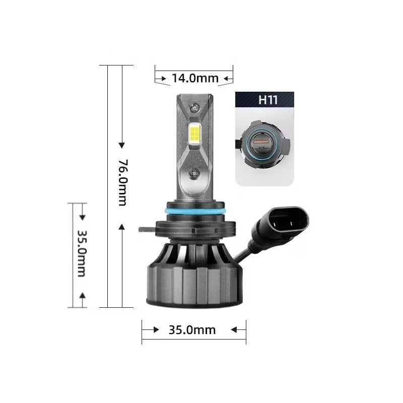 Set 2 becuri LED H11, Canbus, 120W, 12000 lumeni, fara eroare, lumina alb-rece - 1 | YEO