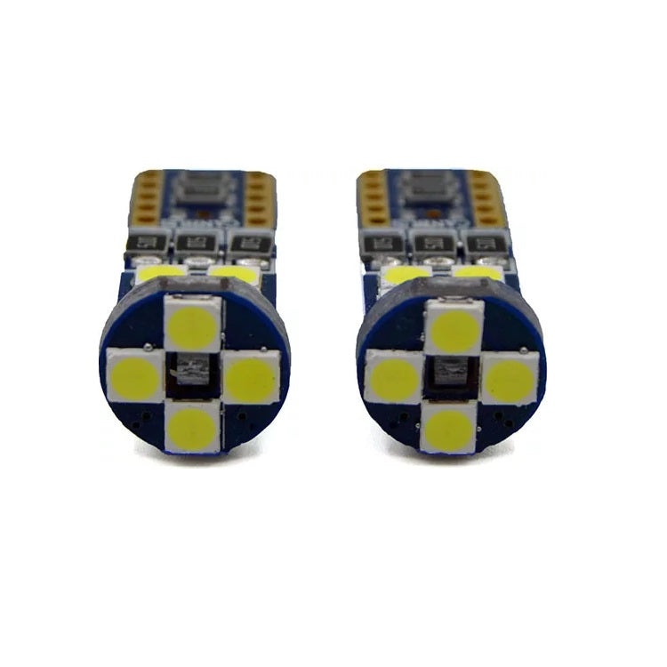 Set 2 becuri LED T10 SMD, Canbus, 5W, 12 led-uri, 620Lm, 6500K, alba-rece - 1 | YEO