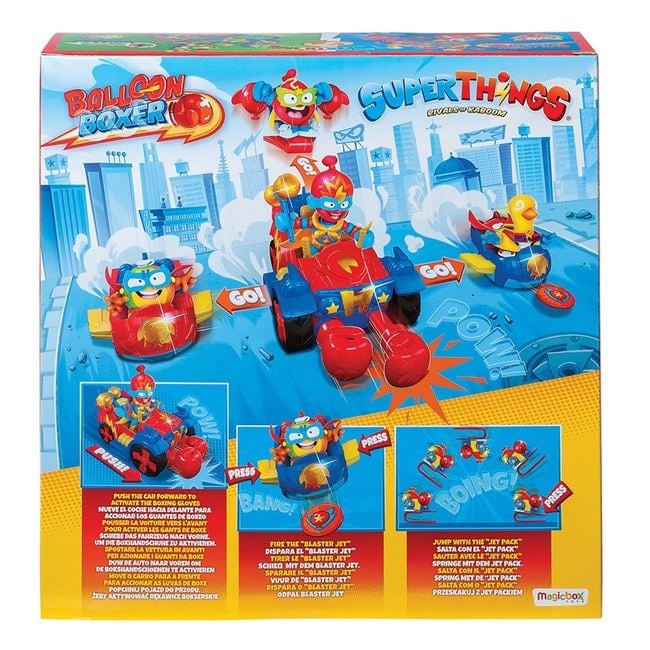 Set 3 vehicule Ballon Boxer Super Things si 4 figurine, 24x6.5x25cm, multicolor - 1 | YEO