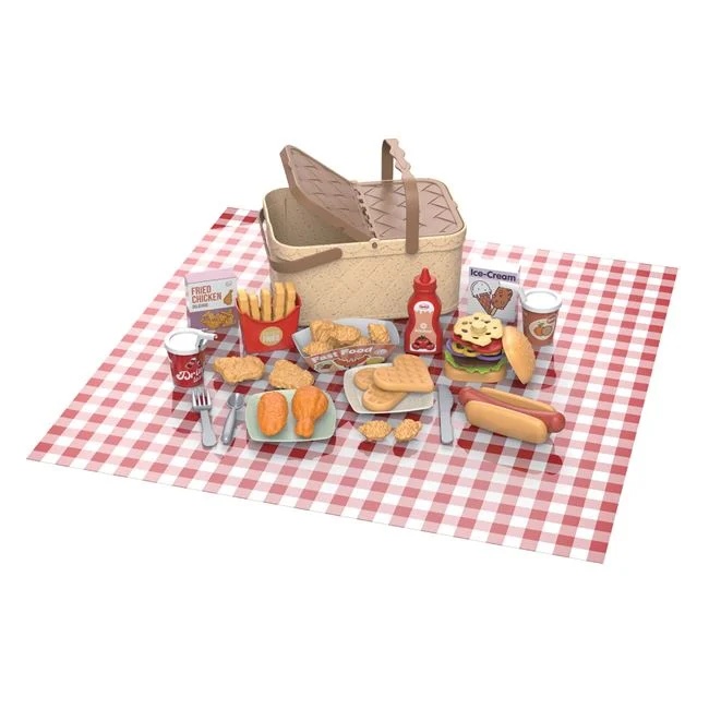 Set de joaca cos picnic cu 47 de accesorii, varsta 3+ ani, din plastic, 23x16x11.5cm, multicolor - 3 | YEO