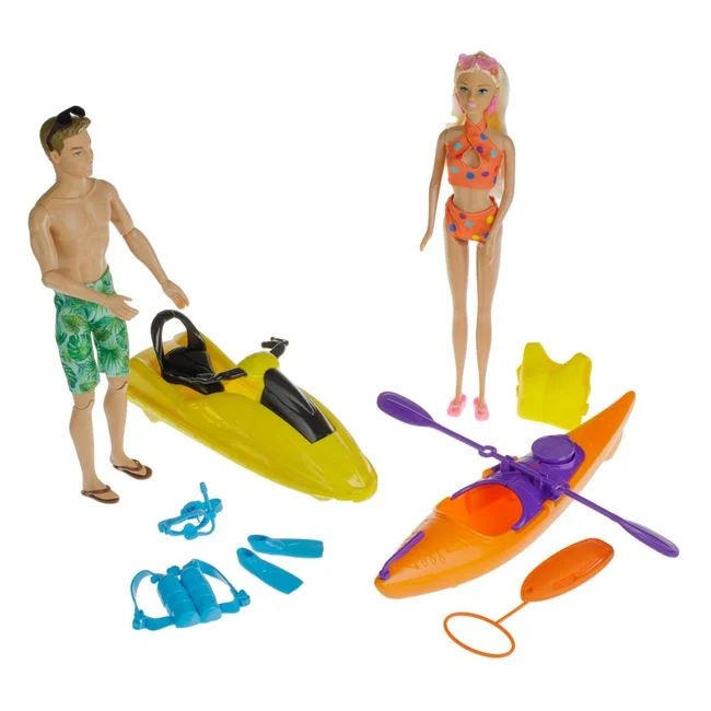 Set papusi manechin cu Jetski, canoe si accesorii incluse, varsta 3+ ani, 52x1,x33cm, multicolor - 1 | YEO