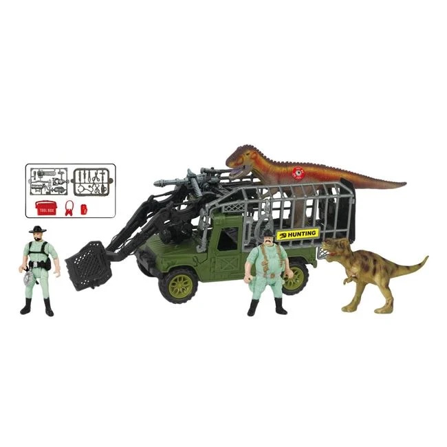 Set vanzatoare de dinozauri, cu masina si figurine, sunete realiste, 49x15x32cm, multicolor - 1 | YEO