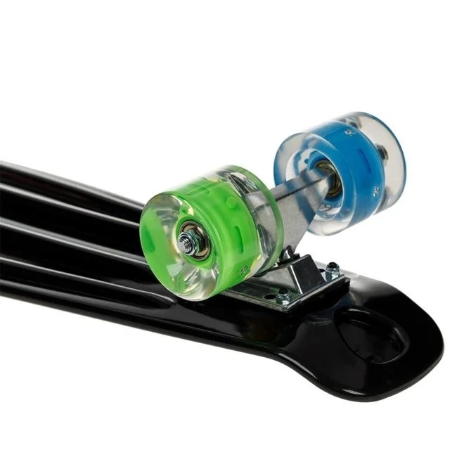 Skate Pennyboard, Aluminiu, cu Maner si LED, 100 kg, 56x14cm, multicolor - 2 | YEO