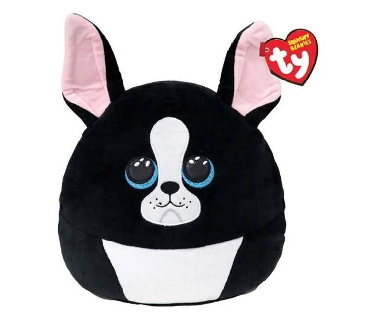 Squishy Beanies Câine de Pluș, 25 cm, negru