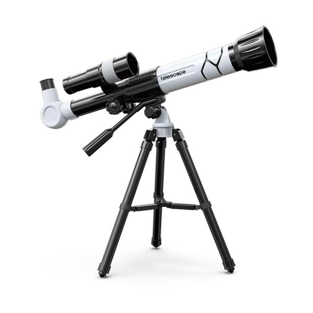 Telescop cu trepied pentru copii si adulti, Zoom 40x, IPX4, Plastic si Sticla FMC, 44.5x9x25cm, Alb