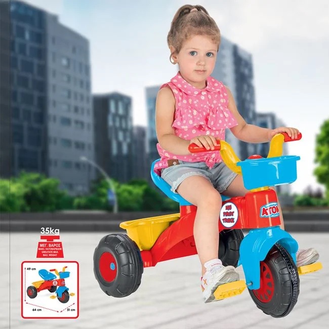 Tricicleta cu cos pentru copii, varsta 3+ ani, 64x51x49cm, multicolor - 1 | YEO