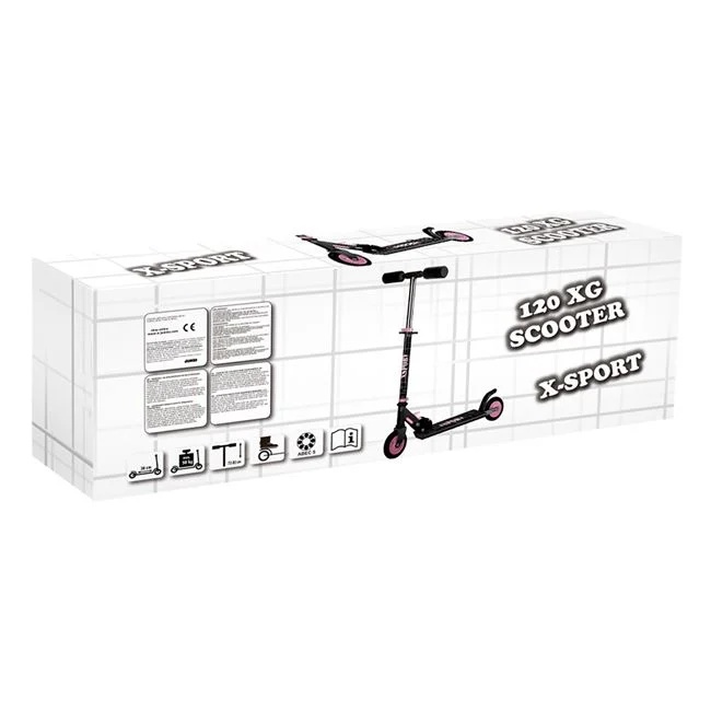 Trotineta din aluminiu, greutate maxima 50kg, 63x10x22cm, negru-roz - 3 | YEO