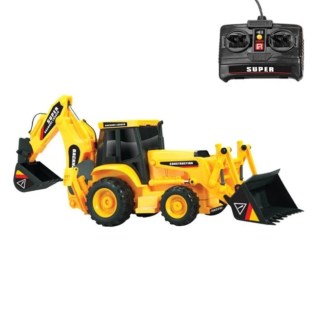 Vehicul de santier cu excavator, cu cablu si sunet, dimensiune 55cm, galben-negru - 1 | YEO