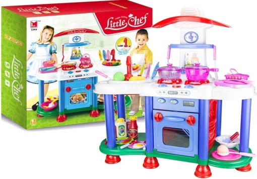 Bucatarie de jucarie, Little Chef cu 48 de accesorii, multicolora