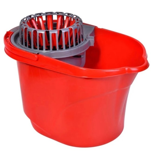 Galeata mop, cu storcator automat, capacitate 17L, rosu