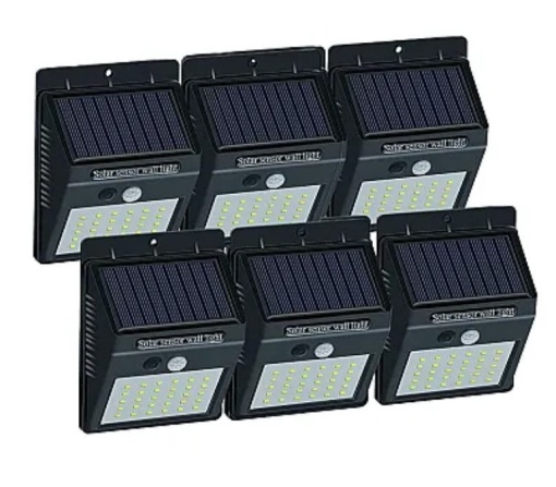 Set 6 Lampi BRIGHT 30 LED Solare cu senzor de miscare si lumina 1 mod ILUMINARE
